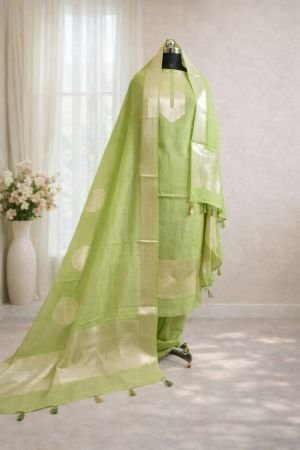 Mul Suit With Banarasi Weaving Dupatta