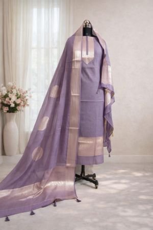 Mul Suit With Banarasi Weaving Dupatta