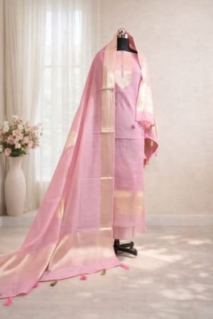 Mul Suit With Banarasi Weaving Dupatta