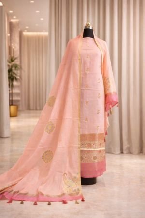 Mul Suit With Banarasi Weaving Dupatta